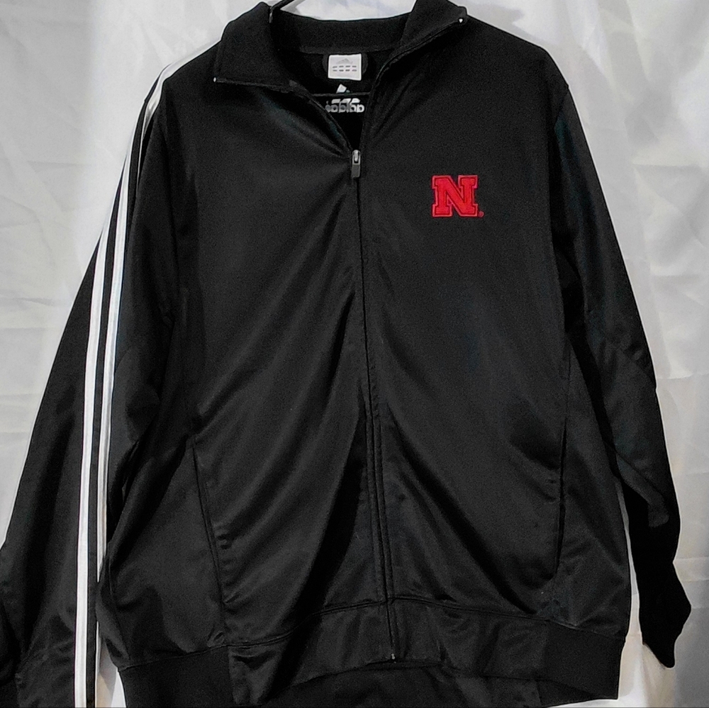 Adidas Black and White Logo Jacket